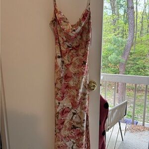 Floral Pink and Cream Women's Dress